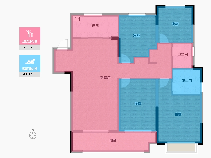 浙江省-嘉兴市-金地碧桂园风华四海-124.84-户型库-动静分区