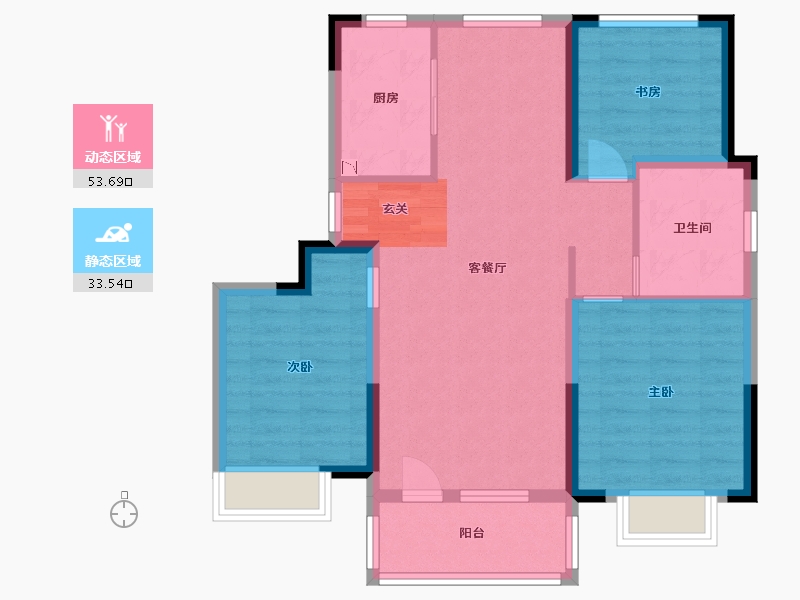 山东省-青岛市-鑫江花漾里-77.60-户型库-动静分区