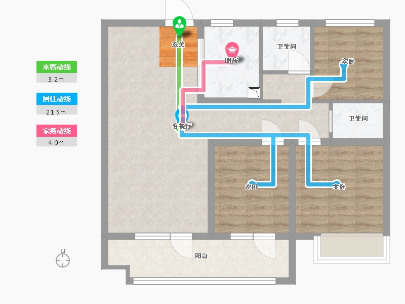 山东省-青岛市-越秀星汇城-76.00-户型库-动静线