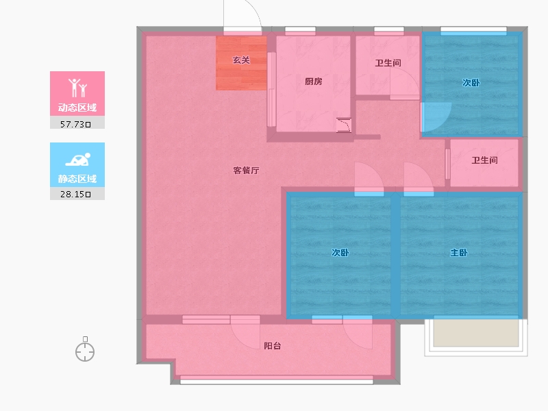 山东省-青岛市-越秀星汇城-76.00-户型库-动静分区