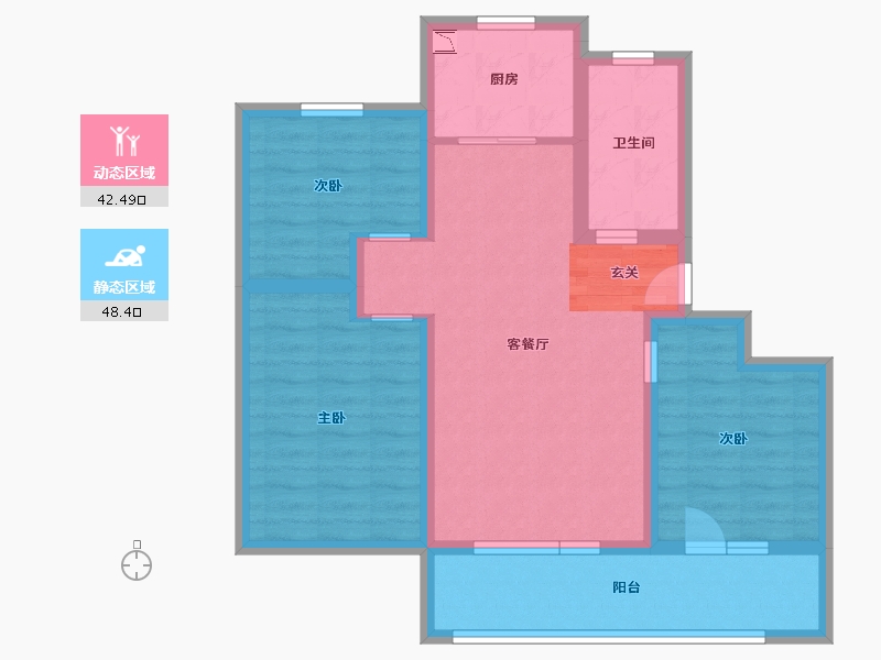 山东省-青岛市-海信文墨里-80.00-户型库-动静分区