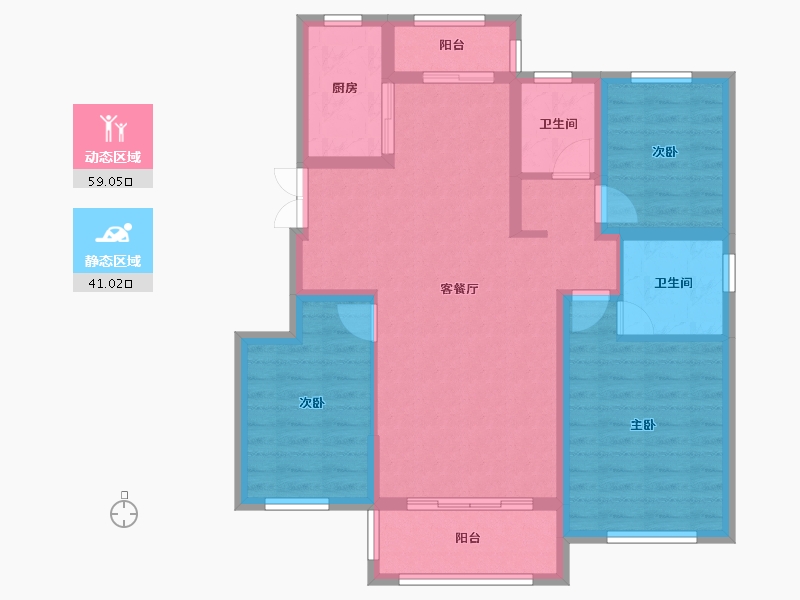 河南省-新乡市-开鸿熙苑-89.15-户型库-动静分区