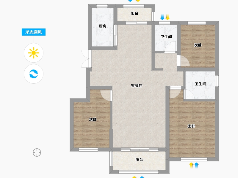 河南省-新乡市-开鸿熙苑-89.15-户型库-采光通风