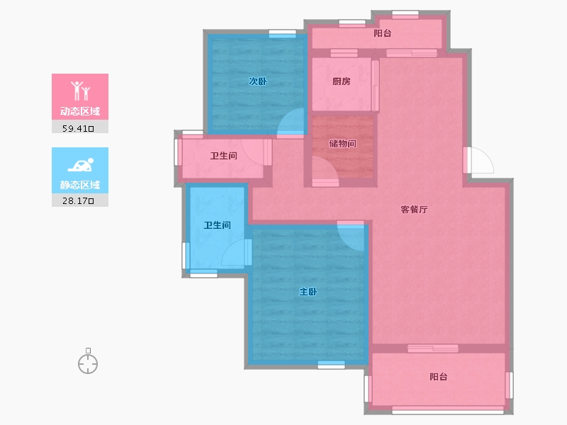 上海-上海市-乐康苑-76.67-户型库-动静分区