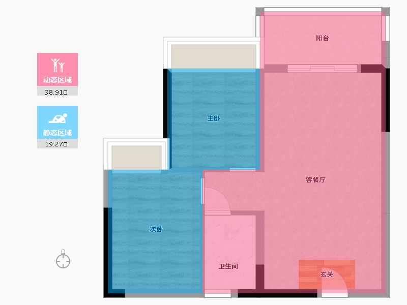 广东省-佛山市-云山峰境花园云峰荟-52.11-户型库-动静分区