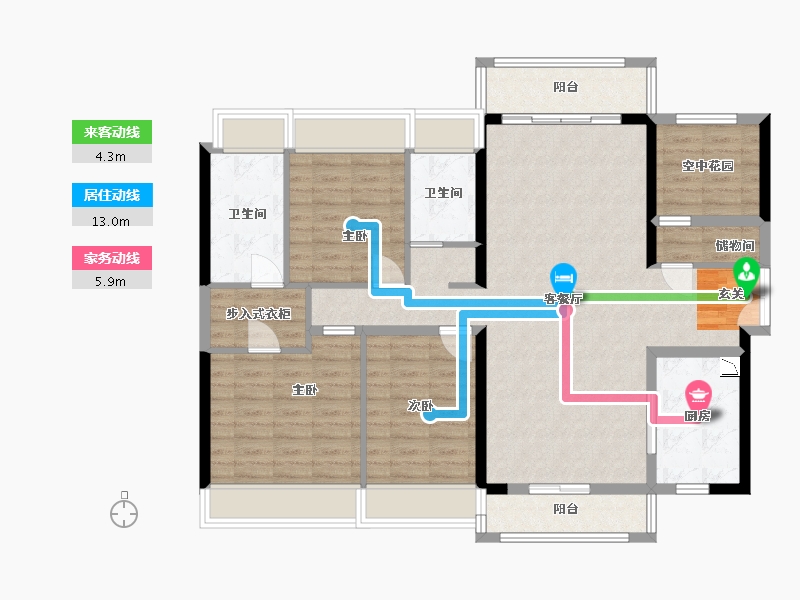 广东省-佛山市-中粮珑湾祥云-116.06-户型库-动静线