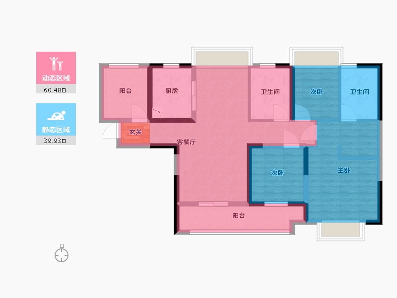 广东省-佛山市-新城�Z城-88.00-户型库-动静分区