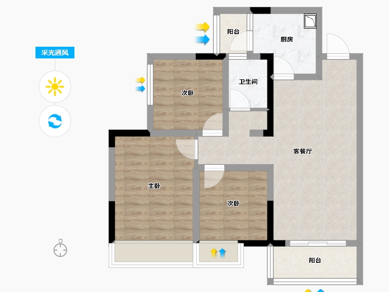 四川省-成都市-源上湾国际社区-68.51-户型库-采光通风