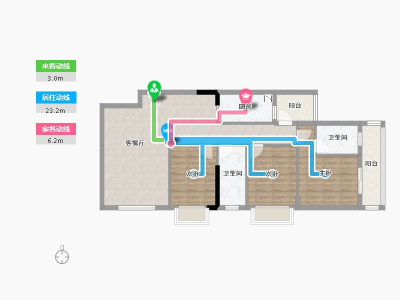 广西壮族自治区-南宁市-御水元筑-86.83-户型库-动静线