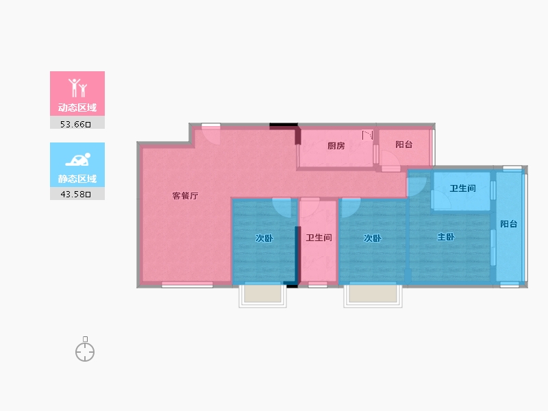 广西壮族自治区-南宁市-御水元筑-86.83-户型库-动静分区