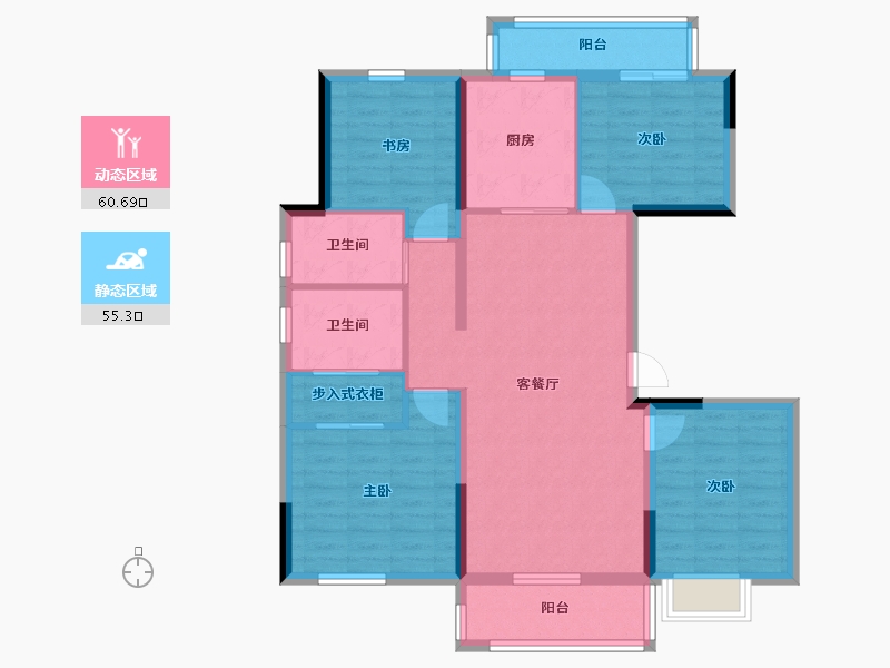 湖南省-长沙市-和泓融成府-103.70-户型库-动静分区