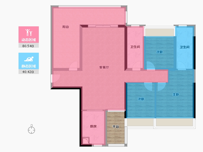 广西壮族自治区-贵港市-鑫炎・桃花源-112.80-户型库-动静分区