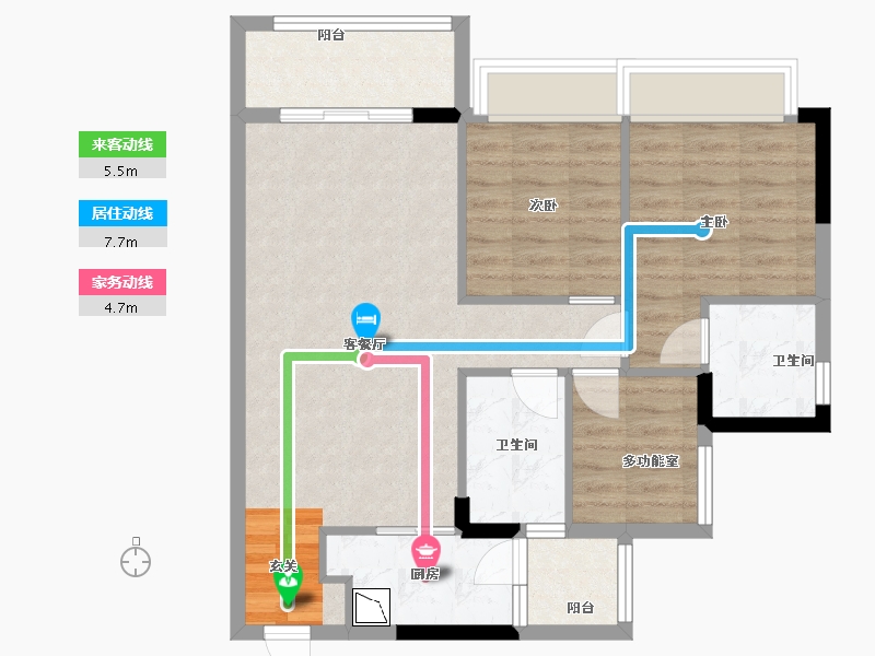 广东省-佛山市-合生悦公馆-76.00-户型库-动静线