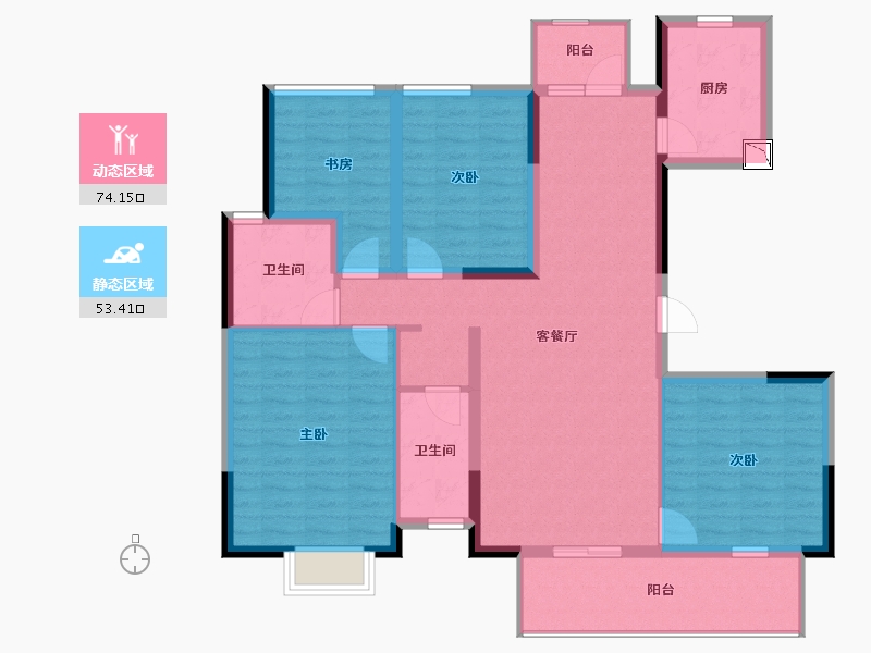 广西壮族自治区-南宁市-大唐盛世-114.19-户型库-动静分区