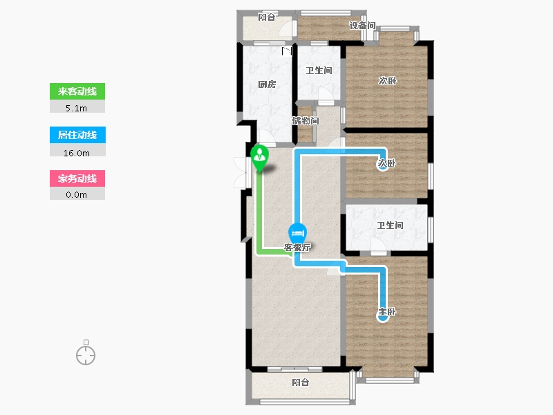 四川省-宜宾市-淮海名邸-128.80-户型库-动静线