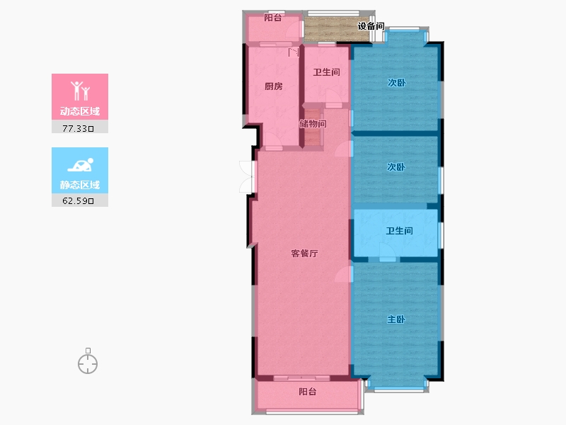 四川省-宜宾市-淮海名邸-128.80-户型库-动静分区