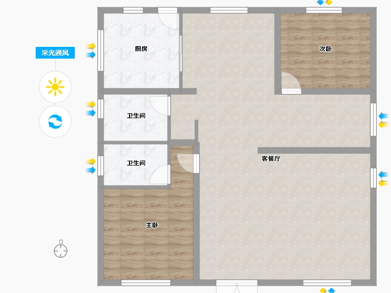 广西壮族自治区-南宁市-西乡塘-112.49-户型库-采光通风