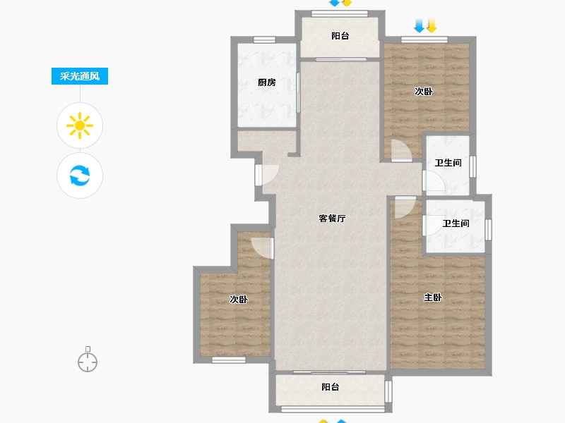 天津-天津市-北岸尚城-112.02-户型库-采光通风