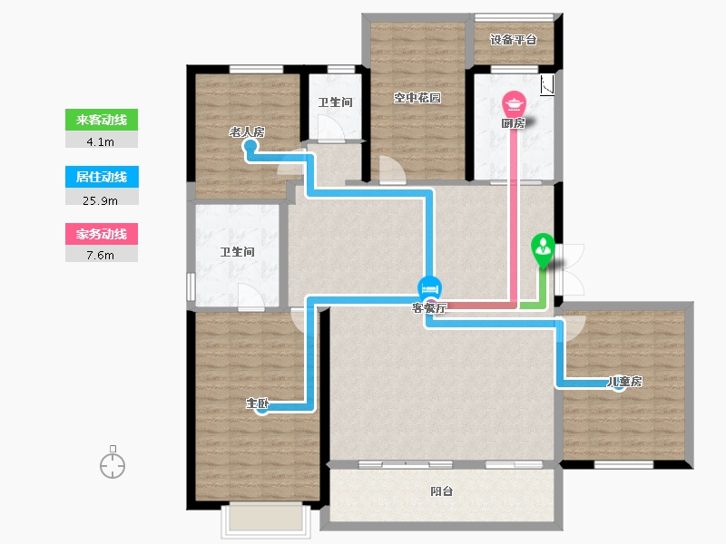 湖南省-长沙市-绿地V岛-151.25-户型库-动静线