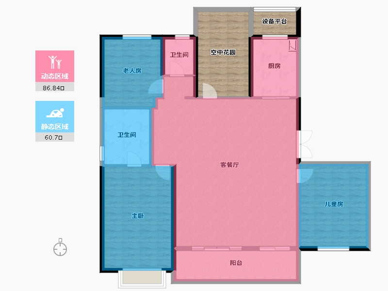 湖南省-长沙市-绿地V岛-151.25-户型库-动静分区