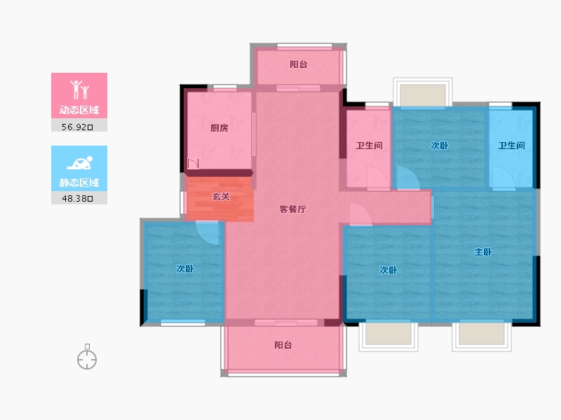 广东省-东莞市-清溪・润溪山-94.53-户型库-动静分区