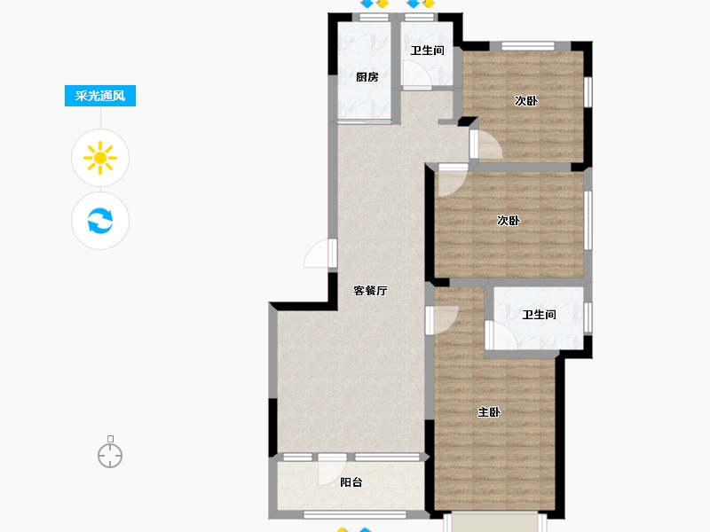 山东省-临沂市-迪尚学府-94.00-户型库-采光通风