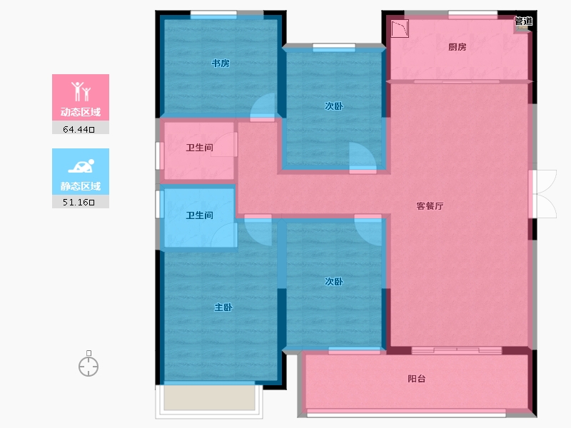 河南省-驻马店市-建业尊府-103.24-户型库-动静分区