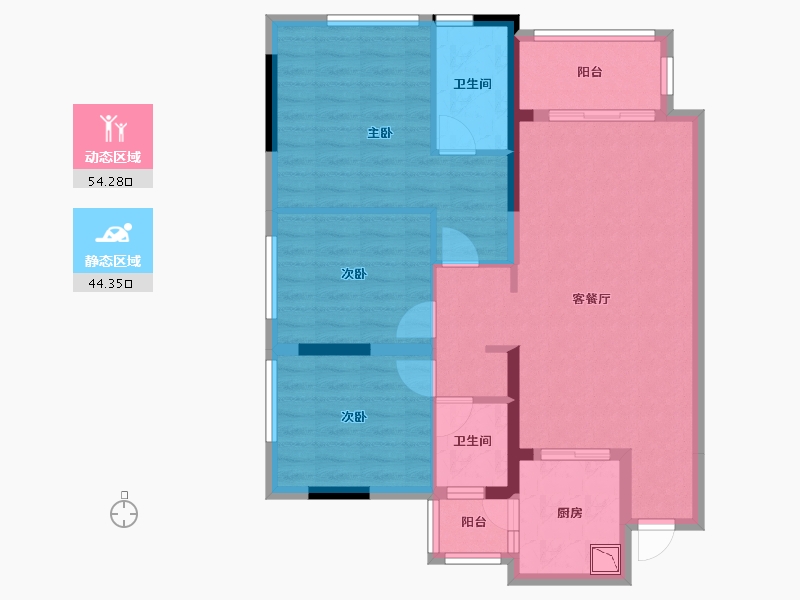 四川省-成都市-花样年家天下-87.82-户型库-动静分区