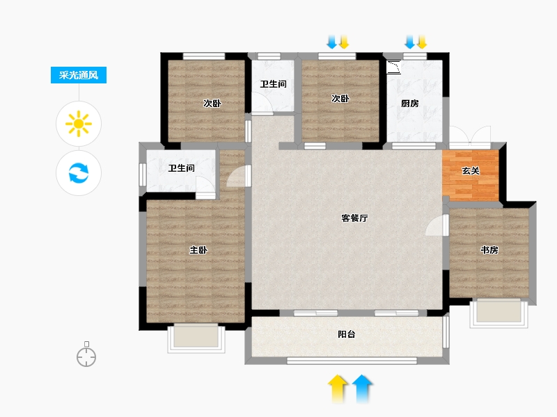 青海省-西宁市-奥园誉府-114.15-户型库-采光通风