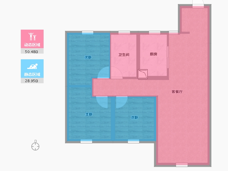 辽宁省-沈阳市-中海城-70.64-户型库-动静分区