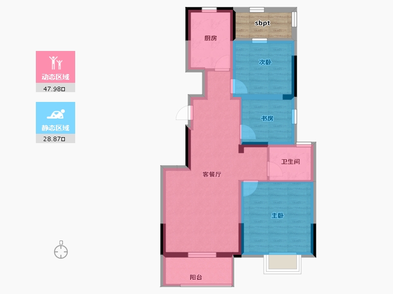 江苏省-南京市-江山荟-71.92-户型库-动静分区