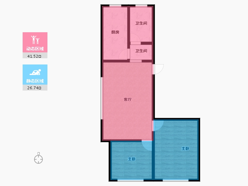 河北省-廊坊市-福宁园-66.45-户型库-动静分区