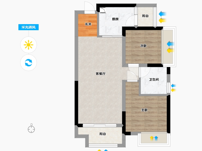 广东省-惠州市-佳兆业东江熙园-55.98-户型库-采光通风