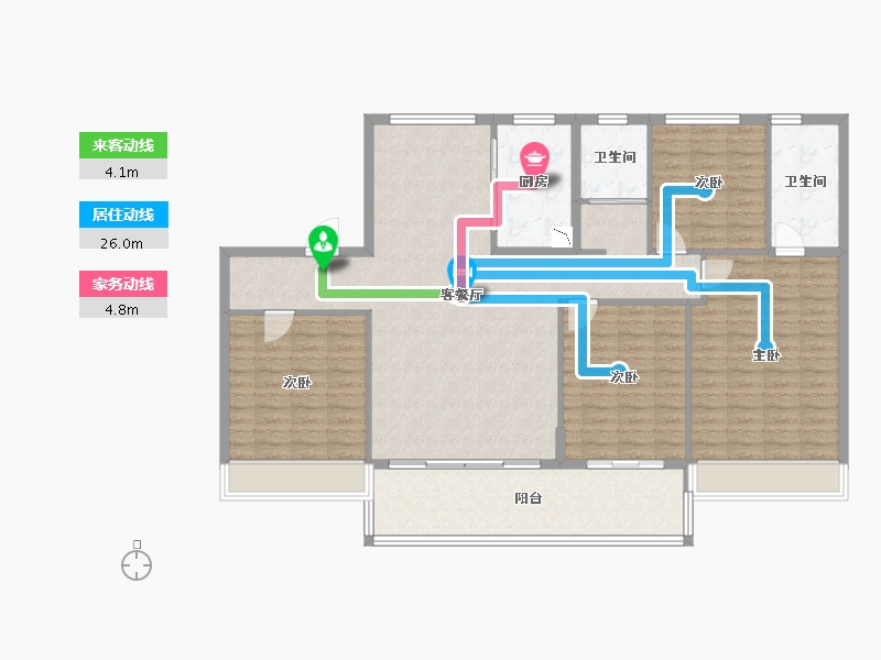 河南省-新乡市-碧桂园-141.99-户型库-动静线