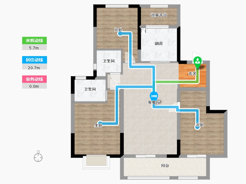 江苏省-扬州市-招商&新城-运河上宸-97.60-户型库-动静线