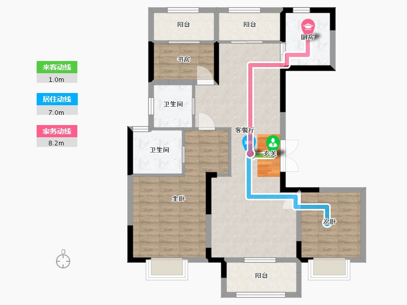 江苏省-扬州市-龙泊湾玉园-96.80-户型库-动静线