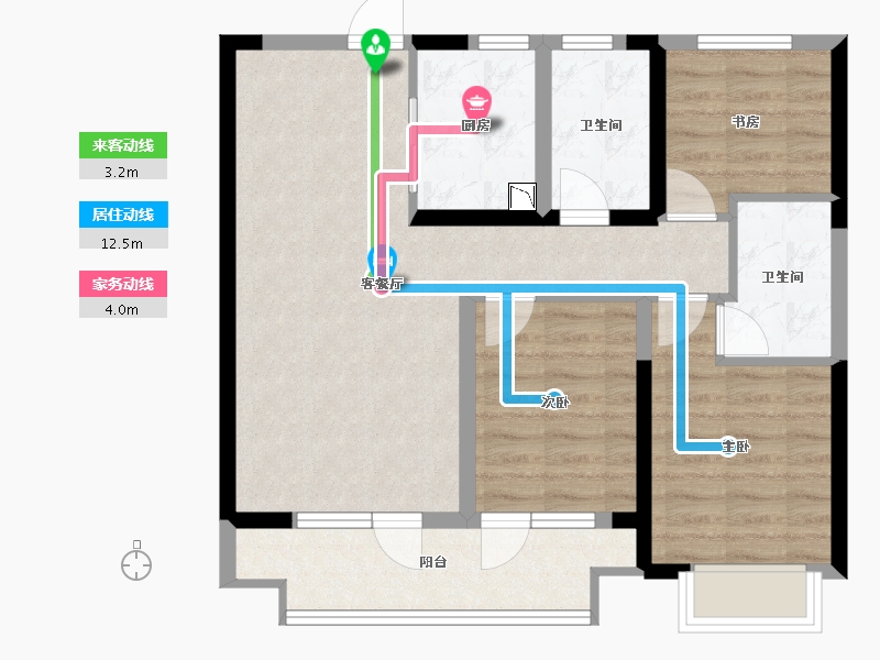 山东省-青岛市-保利领秀海-74.98-户型库-动静线