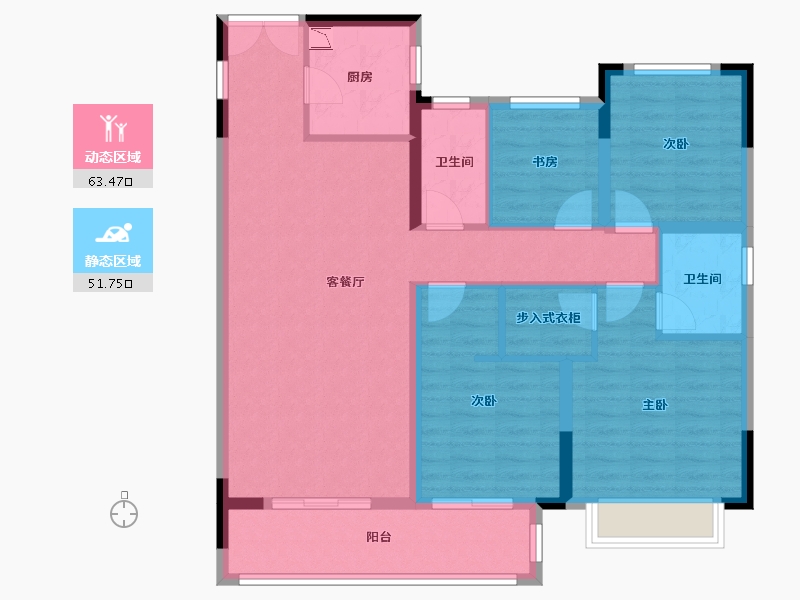 浙江省-金华市-中瑞恒基悦江府-103.20-户型库-动静分区