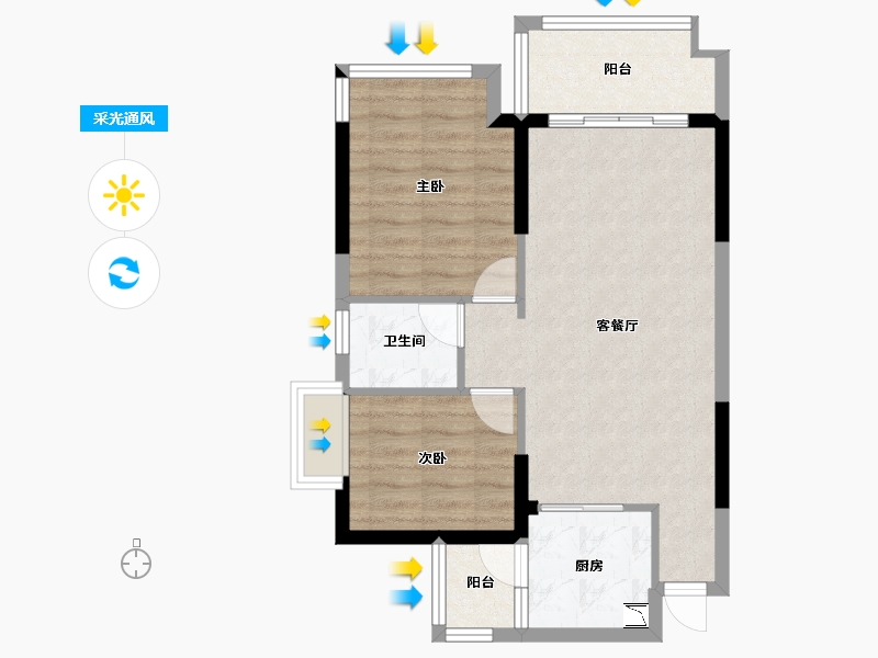 广西壮族自治区-防城港市-桂海高新未来城-63.76-户型库-采光通风