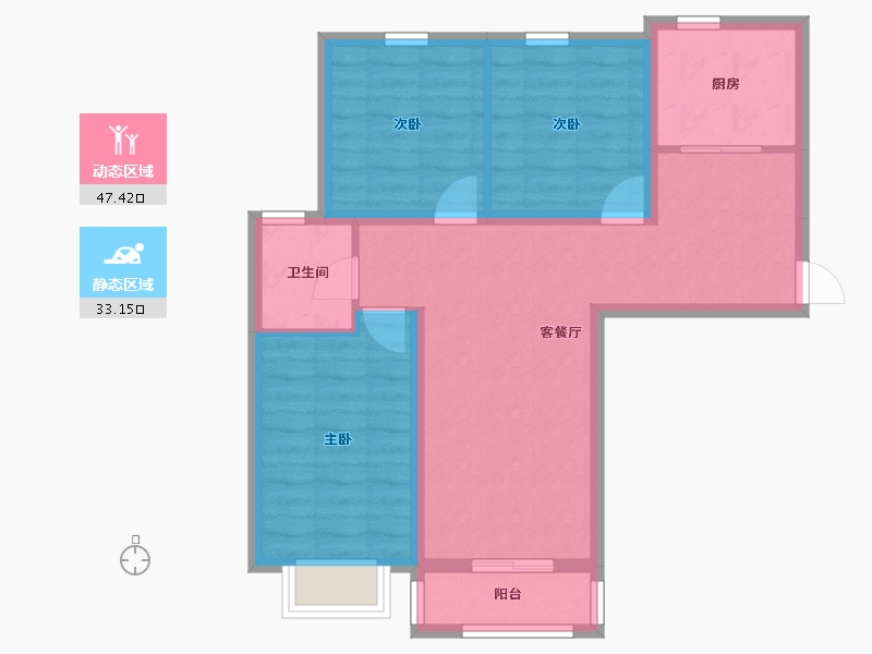 山西省-朔州市-西山映象-71.58-户型库-动静分区