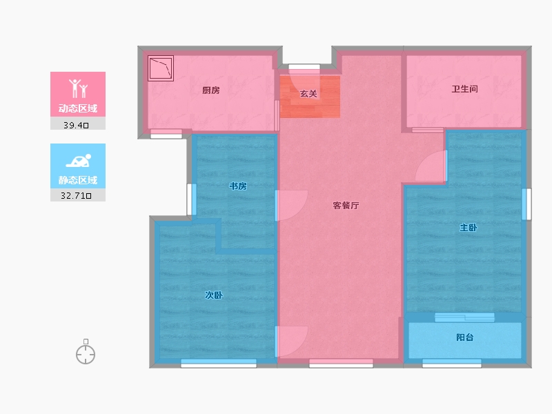 福建省-漳州市-信和御龙天下三期-64.60-户型库-动静分区