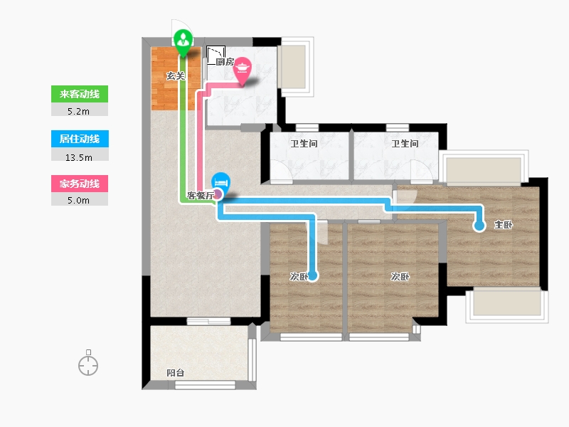 广东省-东莞市-中海・十里溪境-70.40-户型库-动静线