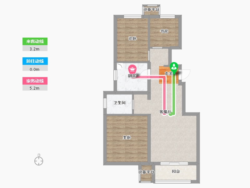 河北省-石家庄市-万科未来城-64.07-户型库-动静线