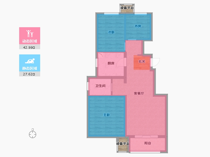 河北省-石家庄市-万科未来城-64.07-户型库-动静分区