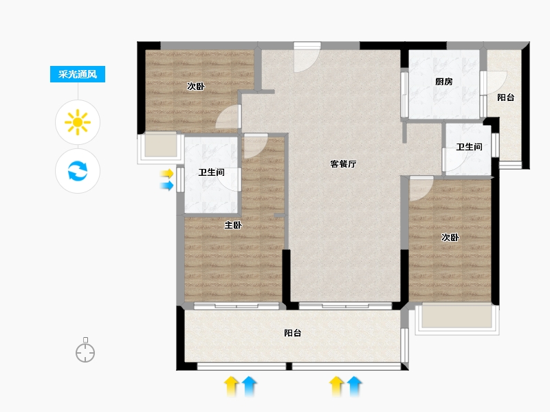 广东省-湛江市-雅居乐-101.50-户型库-采光通风