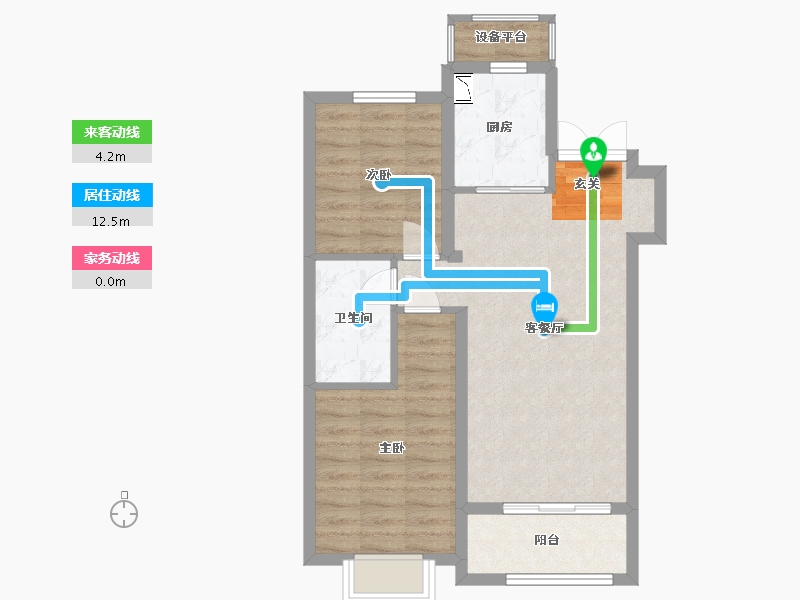 河北省-石家庄市-嘉实・万科公园都会-66.01-户型库-动静线