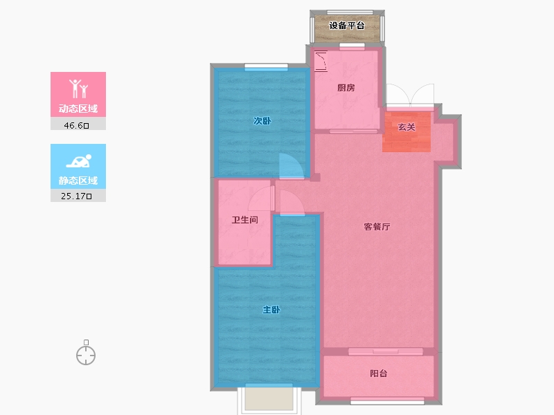 河北省-石家庄市-嘉实・万科公园都会-66.01-户型库-动静分区