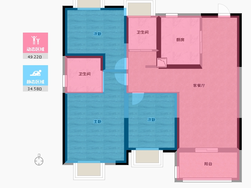 上海-上海市-光明九胤-73.59-户型库-动静分区