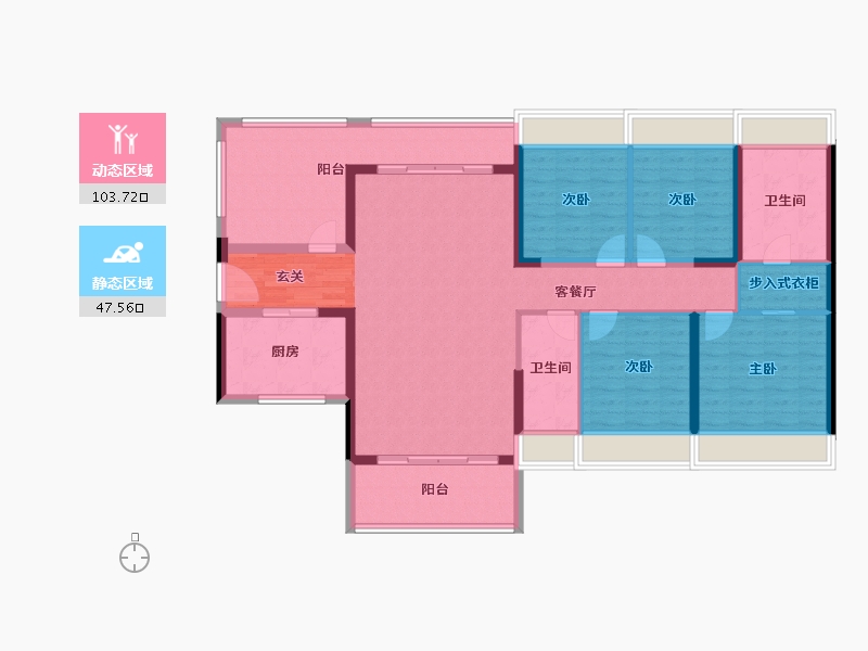 广东省-惠州市-陆丰龙光玖龙府-136.32-户型库-动静分区