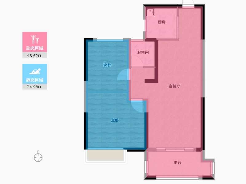 广西壮族自治区-桂林市-华夏麒麟・桂林公馆-65.33-户型库-动静分区